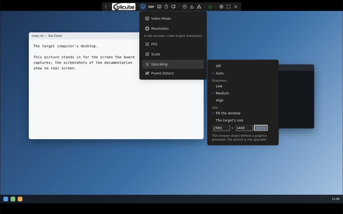 Upscaling settings