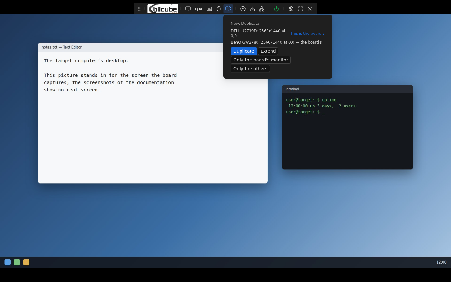 Monitors menu with the target agent