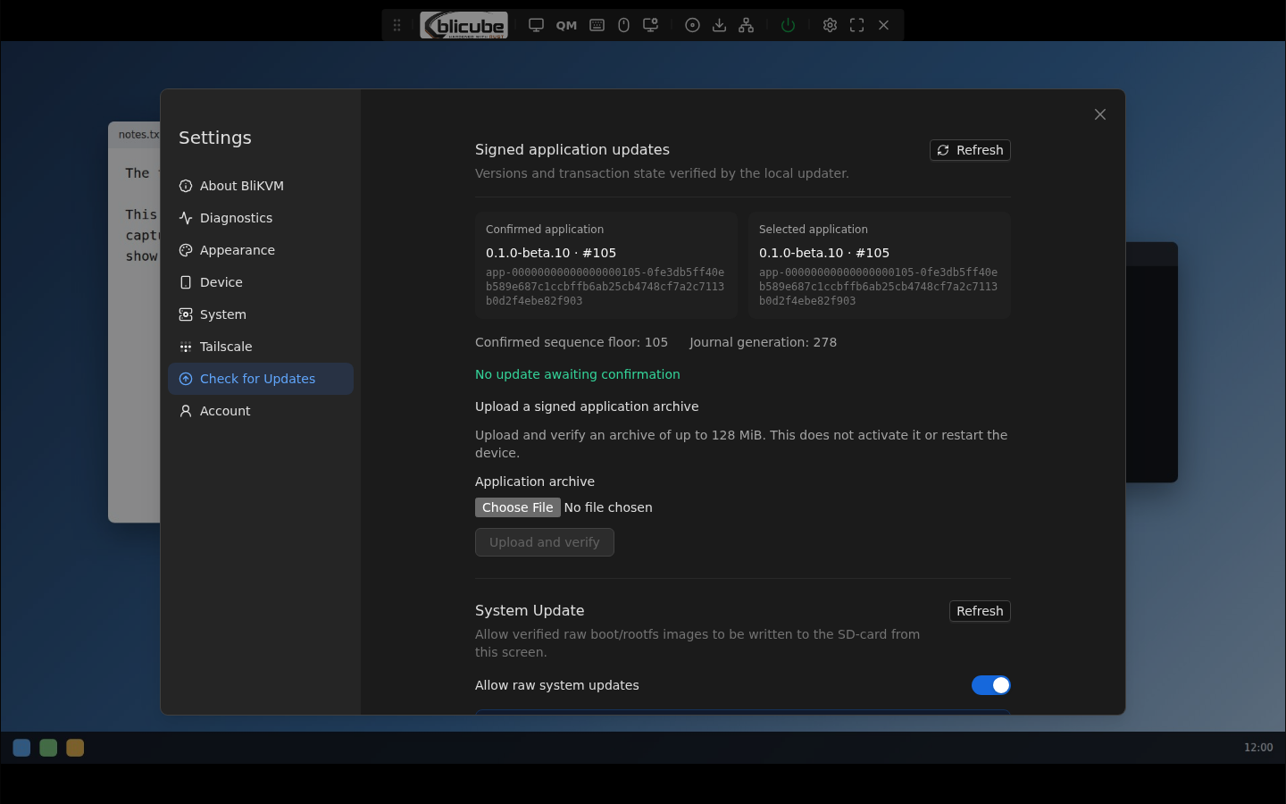 Signed application and system updates