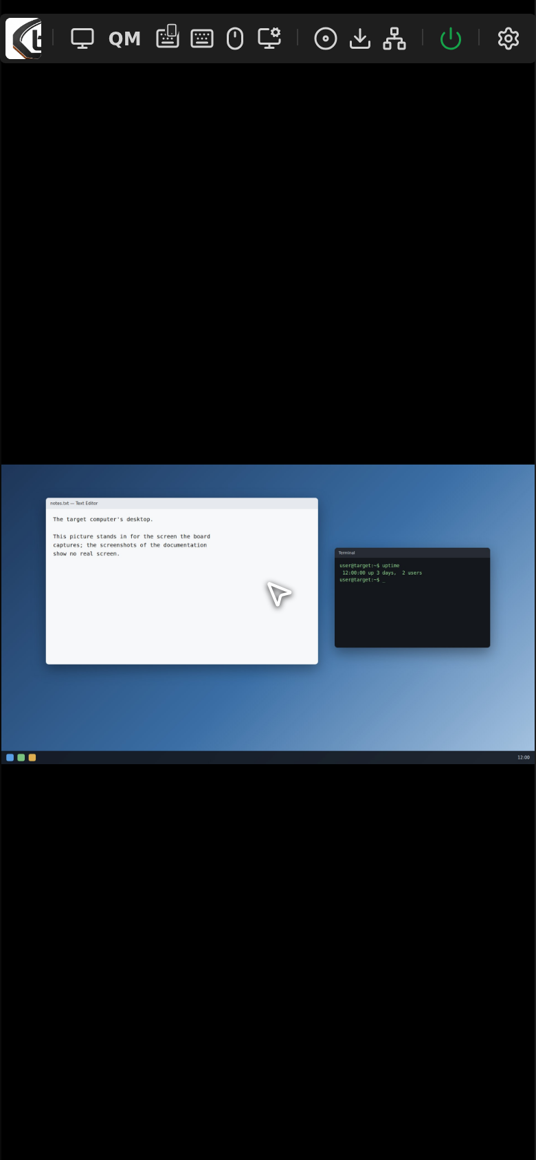 Hardened BliKVM on a phone in portrait